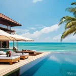 스리랑카 관광 추천 숙소 - **Prompt for a Luxury Beach Resort:**
    "A stunning, opulent beachfront resort in Sri Lanka, featu...